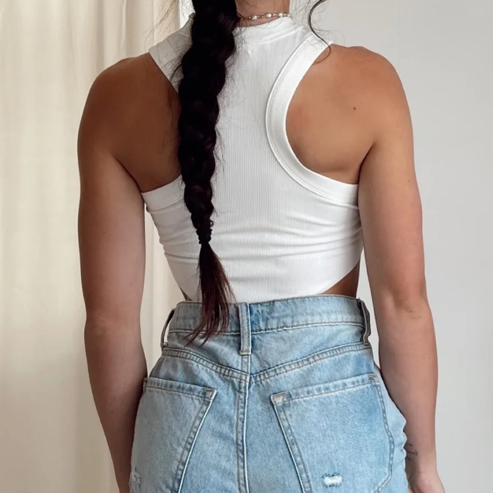 Nwt MATILDA RIB KNIT RACERBACK TANK TOP by olivaceous rose pink - Picture 2 of 5